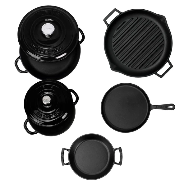 Lava Döküm 5x Trendy Serisi 8 Parça Tencere & Tava Seti  Siyah - Resim 4