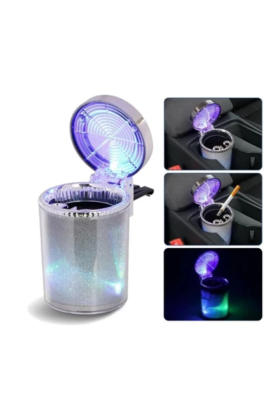 Araç İçi Işıklı Küllük Bardaklı veya Izgara Sabitleme Özellikli - Resim 2