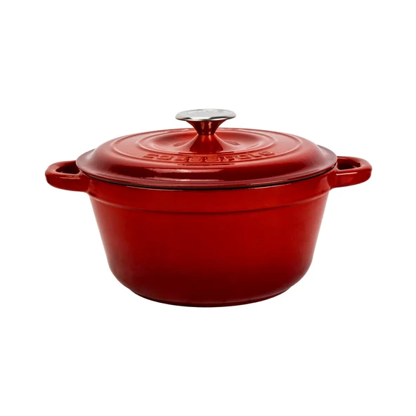 Lava Döküm Yuvarlak Tencere Döküm Demir Kapak New Heritage Serisi Çap(Ø)24cm.  Kırmızı ürün görseli