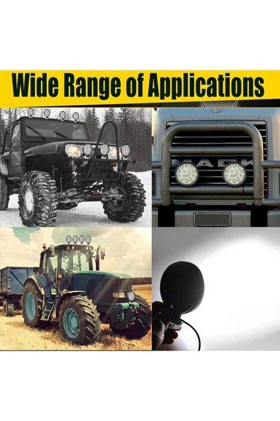 ASTRALED Off Road 14 Led 42 Watt Yuvarlak Traktör Tır Kamyon Tekne Sis Farı Projektör Çalışma Lambası - Resim 8