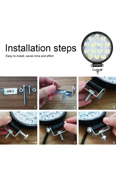 ASTRALED Off Road 14 Led 42 Watt Yuvarlak Traktör Tır Kamyon Tekne Sis Farı Projektör Çalışma Lambası - Resim 4