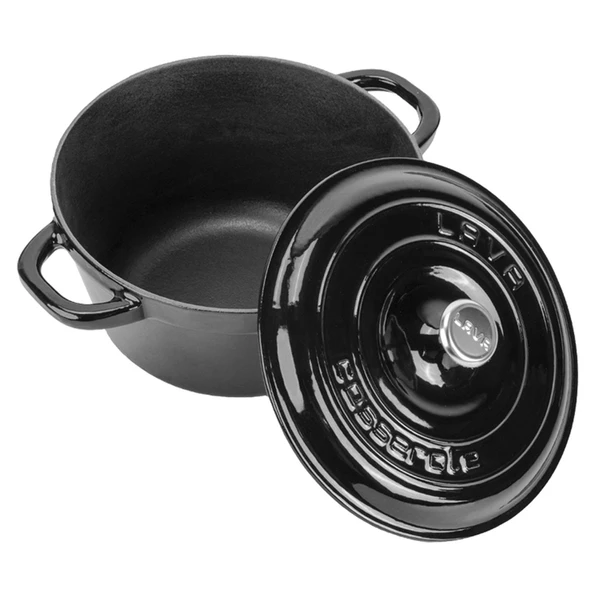 Lava Döküm Yuvarlak Tencere Döküm Demir Kapak New Heritage Serisi Çap(Ø)24cm.  Siyah - 2