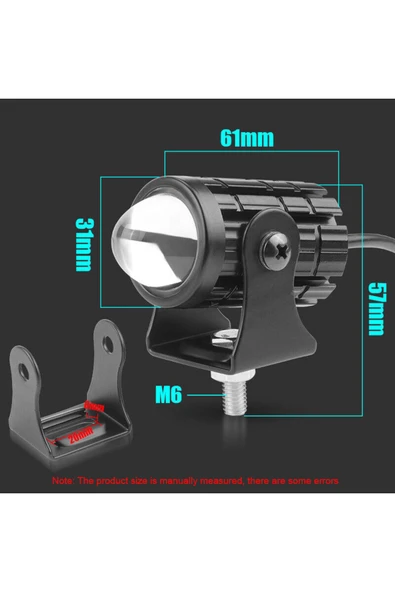 ASTRALED Beyaz / Sarı Renkli Universal Motosiklet Sis Farı Mini Spot Lens Led Far Uyumlu 1 Adet - 6