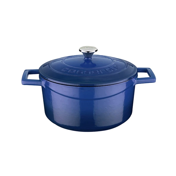 Lava Döküm Yuvarlak Tencere. Folk Çap(Ø) 22cm.  Mavi ürün görseli