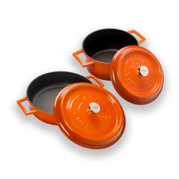 Lava Döküm 2x Trendy Serisi 5 Parça Tencere Seti  Turuncu - Resim 2