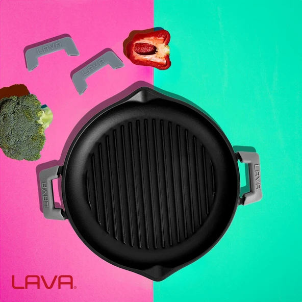 Lava Döküm Isı Dayanımlı Tencere Silikon Tutacak. (1set=2adet) Gri - 8