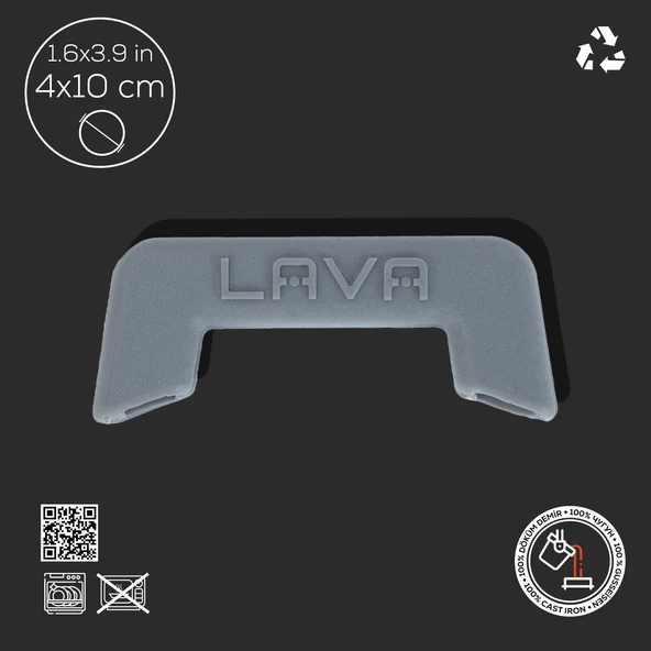 Lava Döküm Isı Dayanımlı Tencere Silikon Tutacak. (1set=2adet) Gri - 5