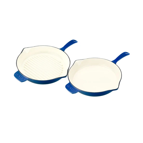 Lava Döküm 2X Edition Serisi Özel Koleksiyon Döküm Demir Tava Seti  Mavi - Resim 2