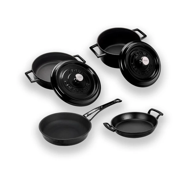 Lava Döküm 4x Trendy Serisi 7 Parça Tencere & Tava Seti  Siyah - Resim 2