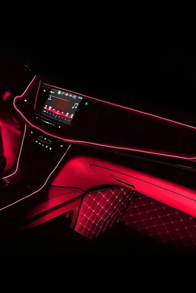 ASTRALED Araç Içi Kırmızı Torpido Ledi - Ip Neon Led - 5 Metre Neon Kırmızı - 2
