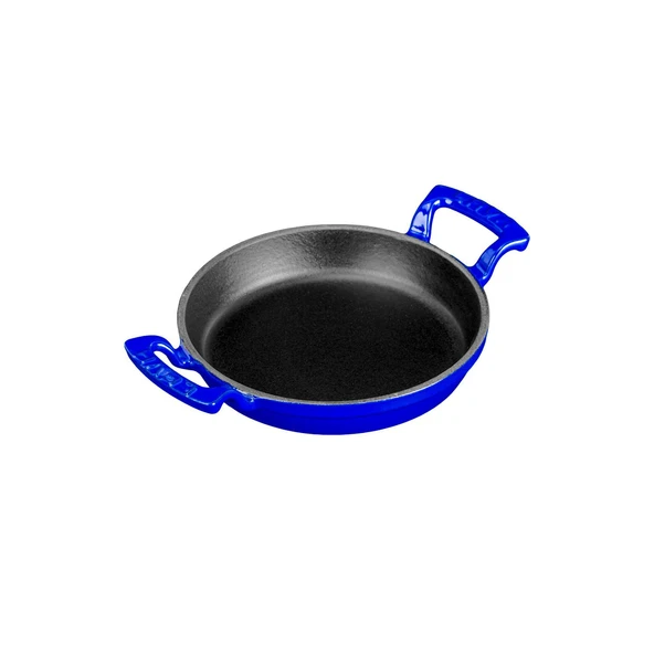 Lava Döküm Yuvarlak Sahan Döküm Demir Yekpare Çift Kulplu Çap(Ø)20cm.  Mavi - Resim 2