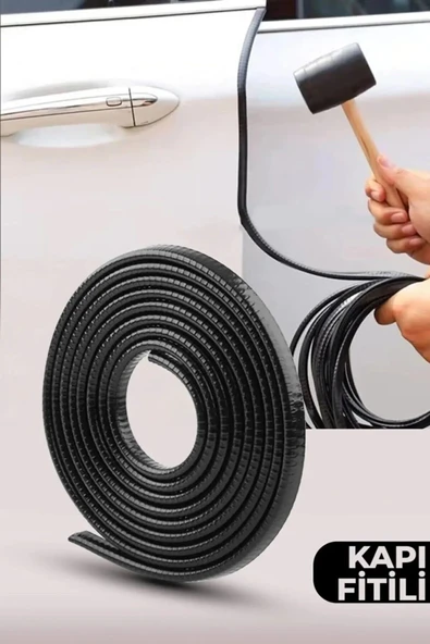 ASTRALED Oto Araç Kapı Koruma Fitili 5metre Parlak Siyah Renk Çarpma Çizilme Önleyici Fitil - 2