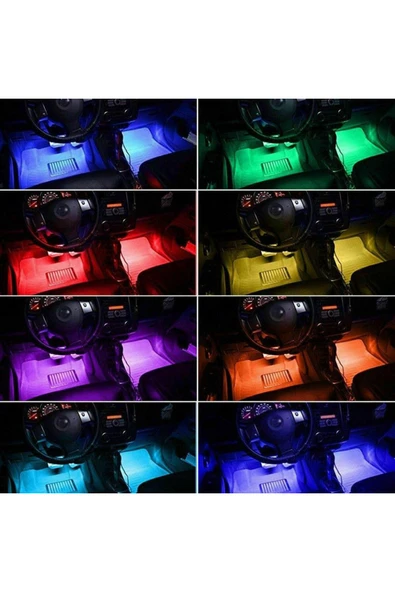 ASTRALEDAyak Altı Led Sese Ve Müziğe Duyarlı Kumandalı Araç Içi Aydınlatma 12 Led - 7