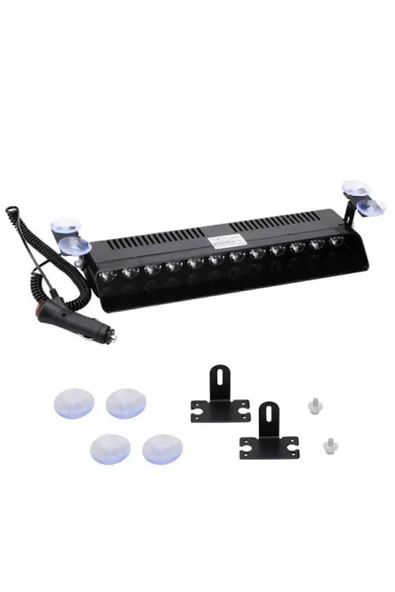 S12 Lamba Cam Içi Vantuzlu 12 Led Kırmızı Beyaz Mavi Çakmaklık Girişli 12 Mod - Resim 5