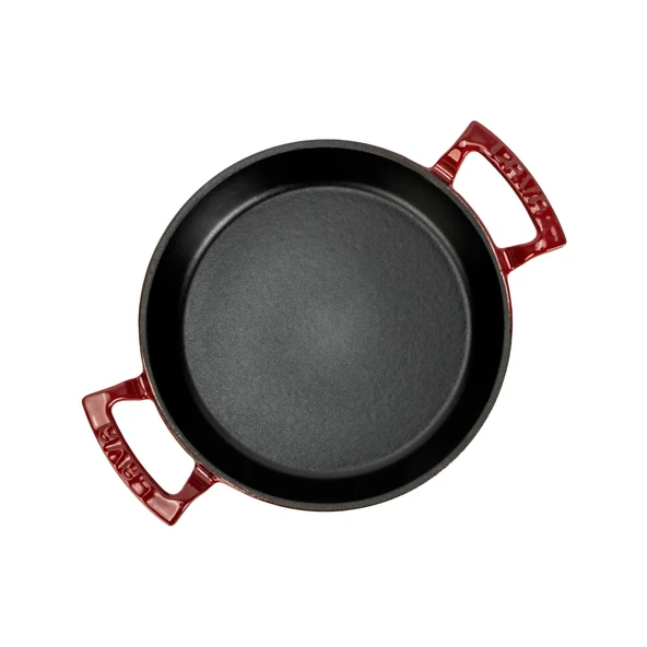 Lava Döküm Yuvarlak Sahan Döküm Demir Yekpare Çift Kulplu Çap(Ø)20cm.  Kırmızı - Resim 3