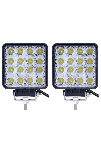 ASTRALED 12 Adet 16 Ledli Off Road Sis Farı Çalışma Lambası 12 Volt / 24 v - Resim 2