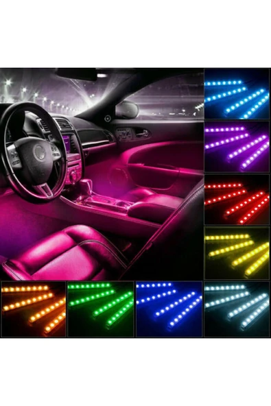 ASTRALEDAyak Altı Led Sese Ve Müziğe Duyarlı Kumandalı Araç Içi Aydınlatma 12 Led - 2