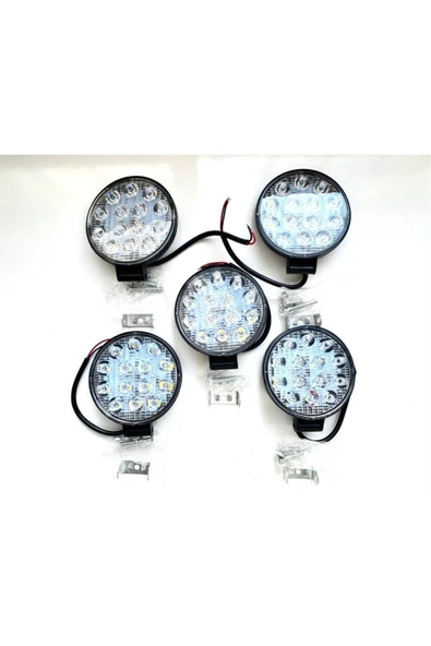 Projektör Off Road Çalışma Sis Lambası 14 Led Yuvarlak Power Led 5 Adet ürün görseli
