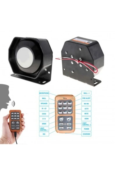 Astraled Profesyonel Polis Sireni Uzaktan Kumandalı 200 w - 2