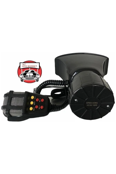 Astraled 7 Sesli Mikrofonlu Megafon Siren 100 Watt Yüksek Sesli 12 Volt Dat Dat