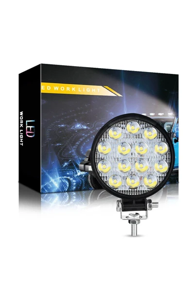 ASTRALED Off Road 14 Led 42 Watt Yuvarlak Traktör Tır Kamyon Tekne Sis Farı Projektör Çalışma Lambası ürün görseli