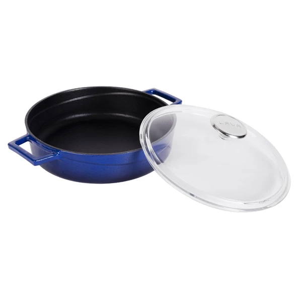 Lava Döküm Çok Amaçlı Yayvan Tencere. Glaze Serisi Çap(Ø)28cm. Mavi - 2