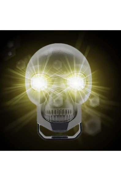 ASTRALED Kuru Kafa  Şeklinde Motosiklet LED Spot Far Sürüş Sis Gidon Lambası 1 Adet Siyah - 6