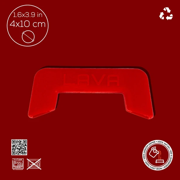 Lava Döküm Isı Dayanımlı Tencere Silikon Tutacak. (1set=2adet) Kırmızı - 5