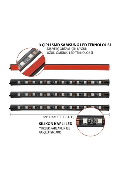 Ayak Altı Led Sese Ve Müziğe Duyarlı Led Rgb Kumandalı Ambiyans - 3