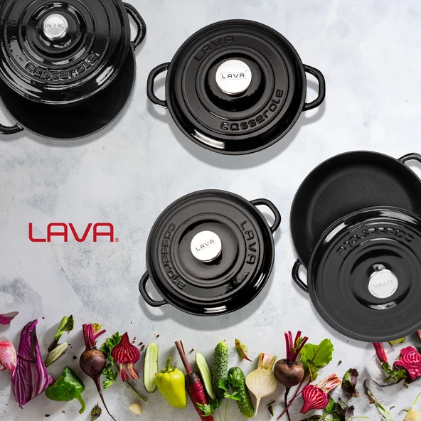 Lava Döküm 4X New Heritage Serisi Döküm Demir Tencere Seti  Siyah - 7