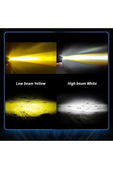 ASTRALED 2 ADET Motosiklet 4 Led Lazer Sis Farı  Delici Beyaz Sarı Çift Renk Metal Baykuş Led Işık - 5
