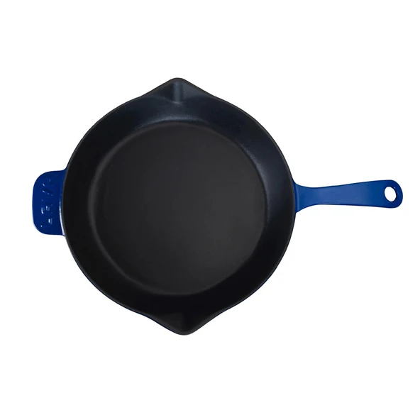 Lava Döküm Yuvarlak Kızartma Tavası Döküm Demir Yekpare Saplı. Çap(Ø)28cm  Mavi - 3