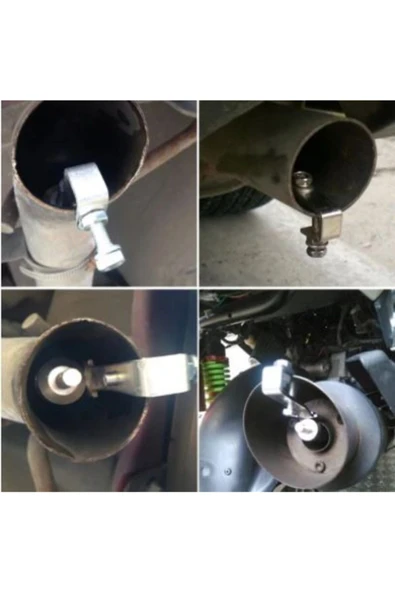 ŞüsCarOto Üniversal Egzoz Islık Aparatı Egzoz Ucu Turbo Sesi Large 29 Mm Krom - Resim 4