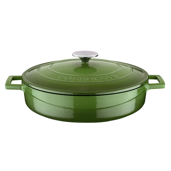 Lava Döküm Çok Amaçlı Yayvan Tencere. Folk Serisi Çap(Ø)28cm.  Yeşil ürün görseli