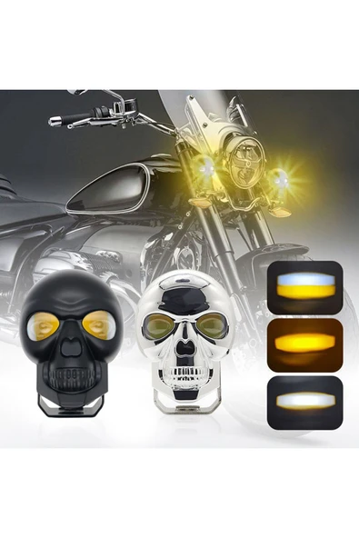 ASTRALED Kuru Kafa  Şeklinde Motosiklet LED Spot Far Sürüş Sis Gidon Lambası 1 Adet Gümüş - 5