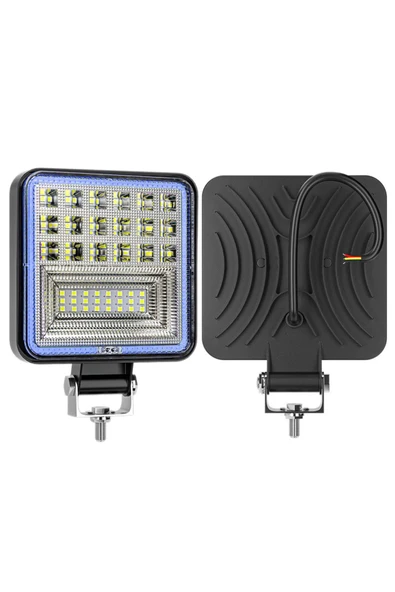 ASTRALED Off Road 12-24 Volt Kare Sis Farı DRL MAVİ 4 inç 126 W Oto Çalışma Lambası - 4