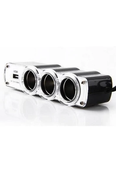 ASTRALED 10 ADET 3 Port 1 Usb Oto Araç Çakmaklık Çoğaltıcı Soket Çoklayıcı 12v - 3