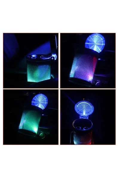 OTO KÜLLÜK RENKLİ IŞILTILI RGB ARAÇ İÇİ LED KÜLLÜK 7 IŞIKLI BLACKPİNK HAYRANI BADGİRL KÜLLÜĞÜ - Resim 3