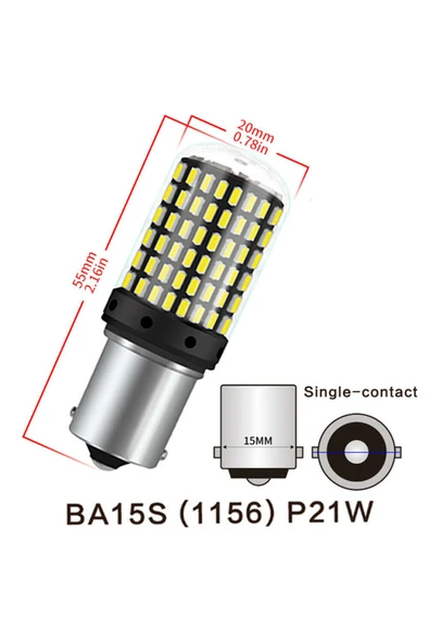 ASTRALED Oto Led Sinyal Ampulü Py21w Tak Kullan Ürün 144 Led Turuncu - 6