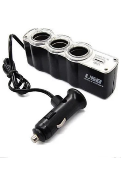 ASTRALED 3 Port 1 Usb Oto Araç Çakmaklık Çoğaltıcı Soket Çoklayıcı 12v - 2