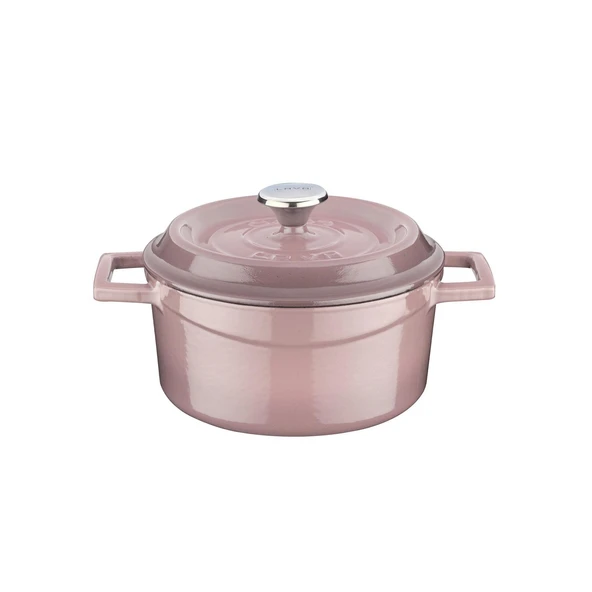 Lava Döküm Yuvarlak Tencere. Trendy Çap(Ø) 12cm.  Pembe ürün görseli