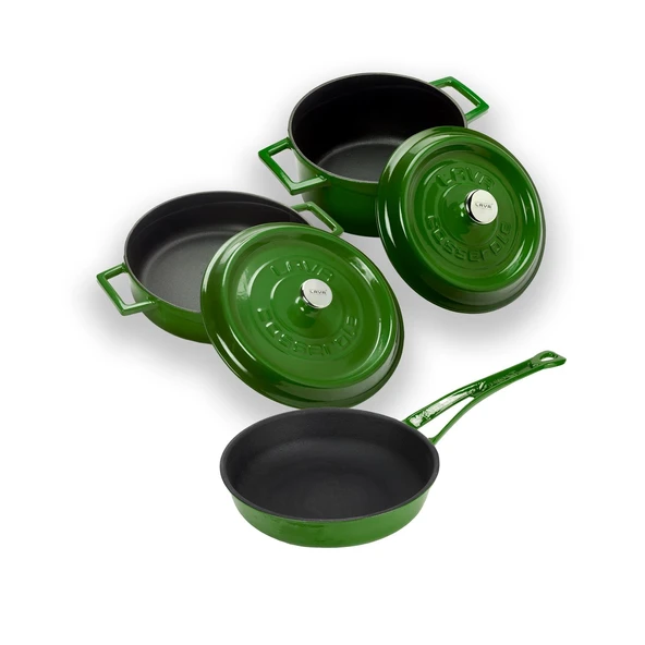 Lava Döküm 3x Trendy Serisi 6 Parça Tencere & Tava Seti Yeşil - 2