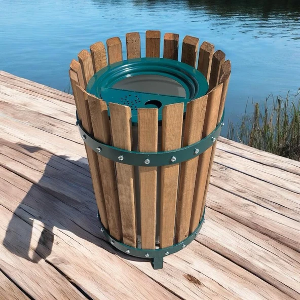 Dış Mekan Ahşap Çöp Kovası SGC11N, Yeşil - 3