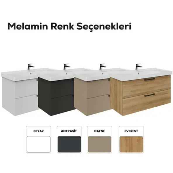 Creavit D20 2 Çekmeceli Lavabo Dolabı Antrasit - 4