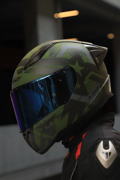 LS2 RAPID 2 THUNDER RACE BIRDS MAT YEŞİL-SİYAH-GRİ KASK - 6