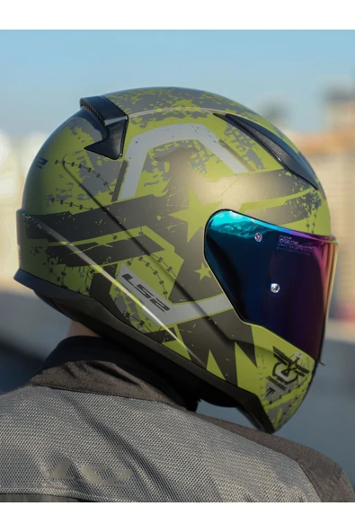 LS2 RAPID 2 THUNDER BIRDS MAT YEŞİL-SİYAH-GRİ KASK - 5