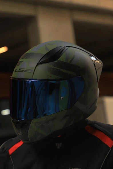 LS2 RAPID 2 THUNDER RACE BIRDS MAT YEŞİL-SİYAH-GRİ KASK - 7