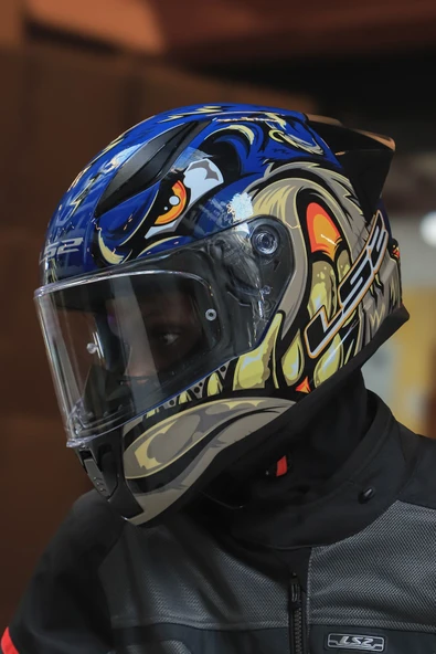 LS2 RAPID 2 RACE SPOX MAVİ-GRİ KASK - 5