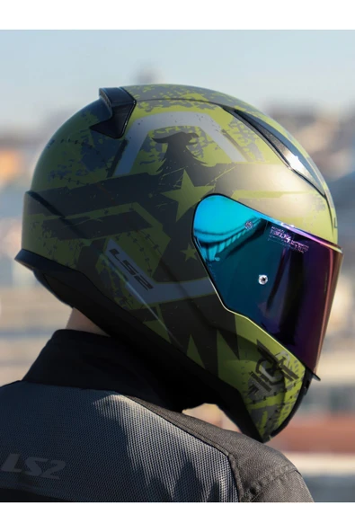 LS2 RAPID 2 THUNDER BIRDS MAT YEŞİL-SİYAH-GRİ KASK - 6