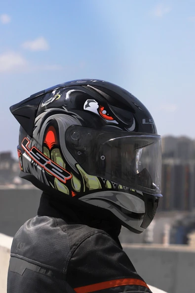 LS2 Rapıd 2 Race Spox Gri-kırmızı Kask - Resim 4